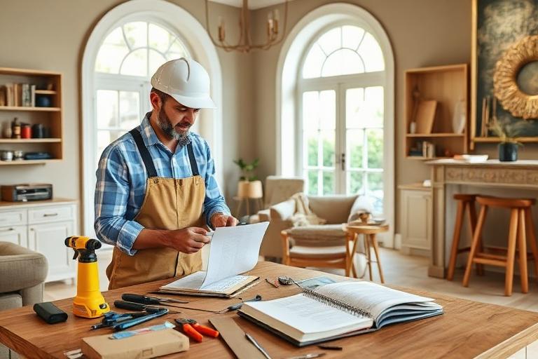 Gerente de obras coordenando reparos residenciais em imóvel de alto padrão em Miami
